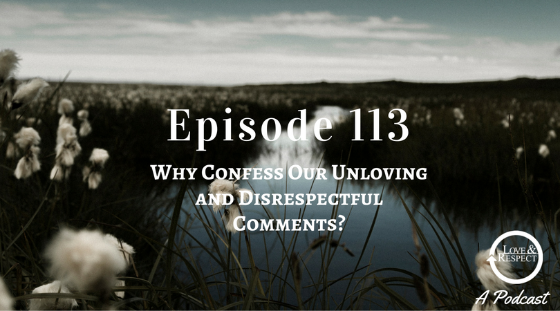 Episode 113 - Why Confess Our Unloving and Disrespectful Comments?