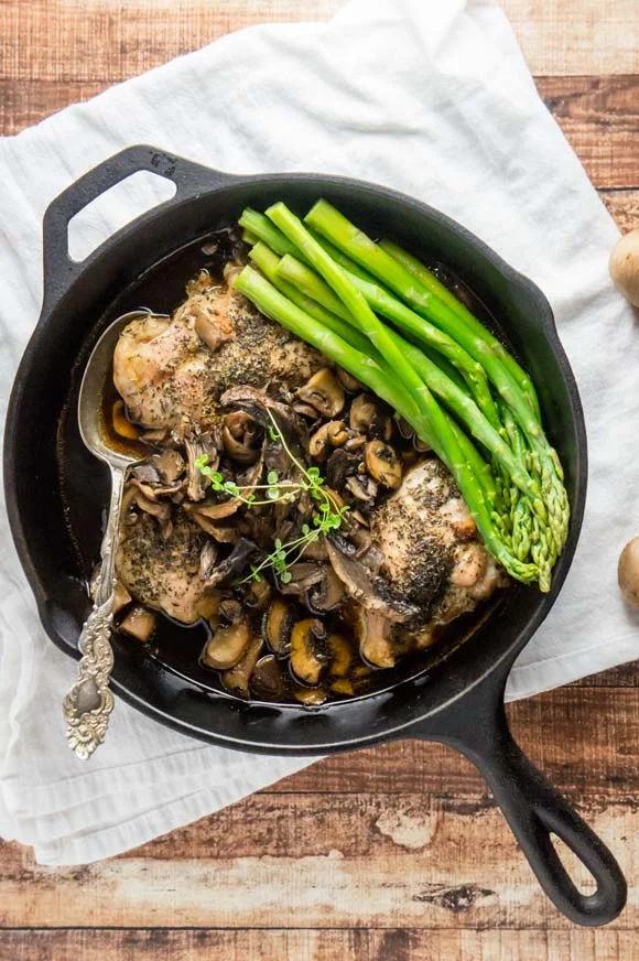 Mushroom Au Jus with Herbed Chicken — Foraged Dish