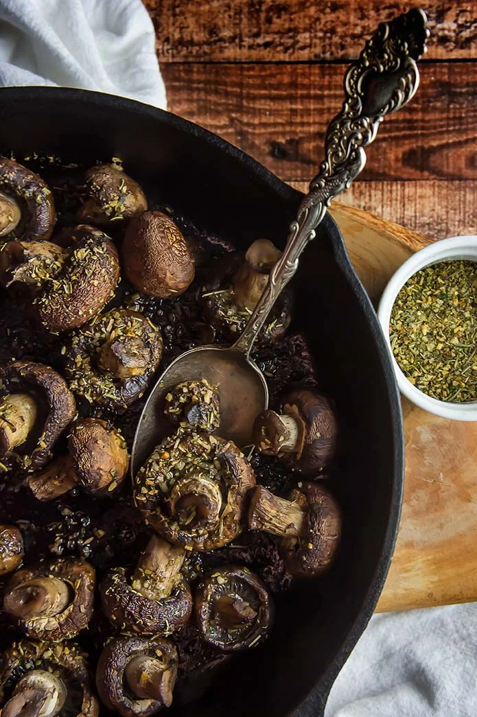 Easy Herb De Provence Roasted Mushrooms
