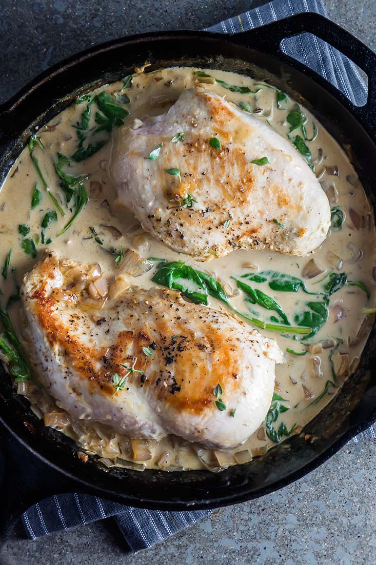 White Wine Cream Sauce Chicken & Thyme — Foraged Dish