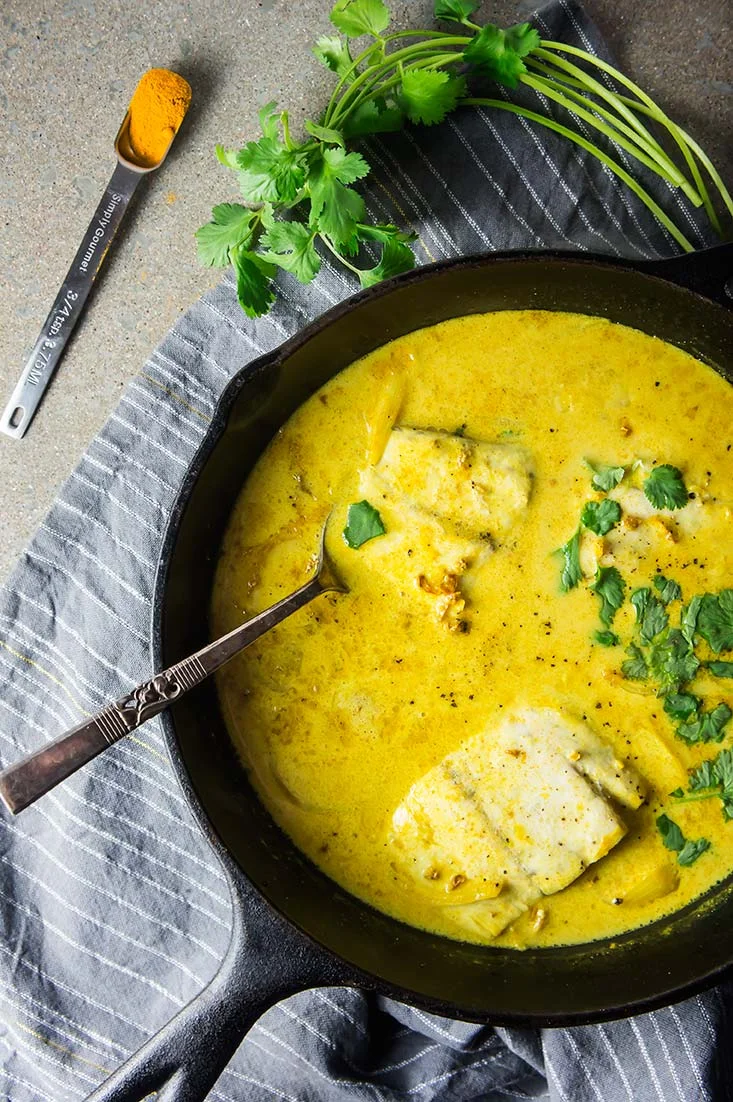 Braised Barramundi in Turmeric & Coconut Sauce (Paleo) — Foraged Dish