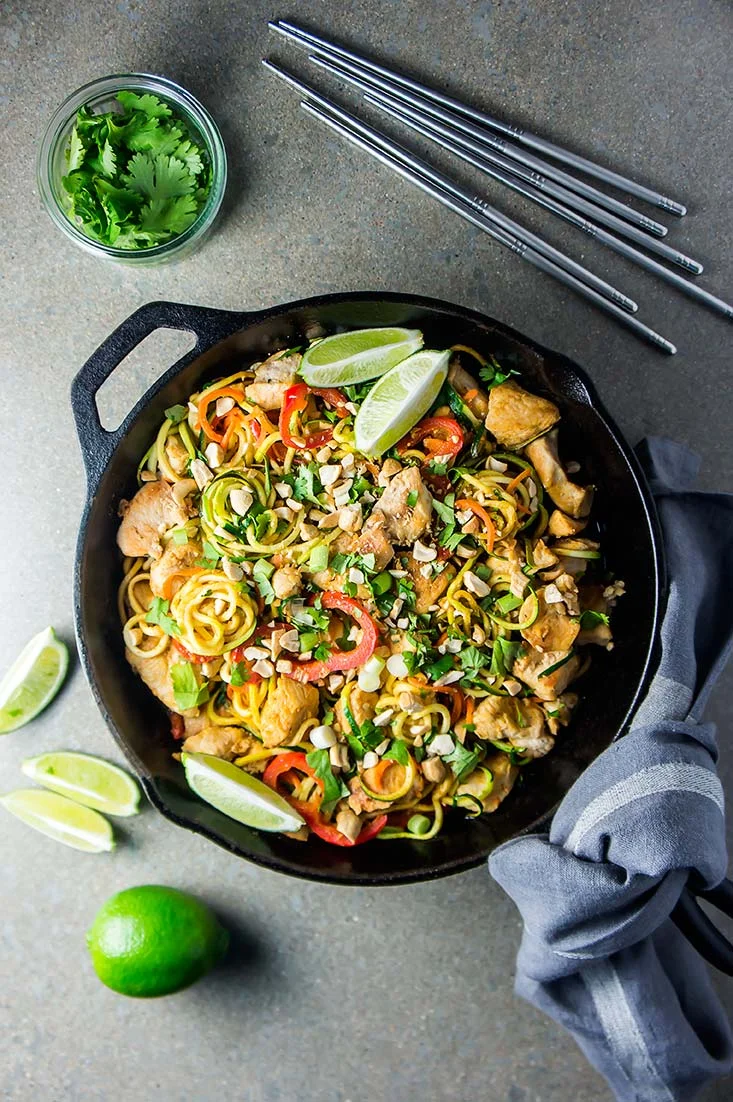 Zoodle "Pad Thai" with Chicken — Foraged Dish