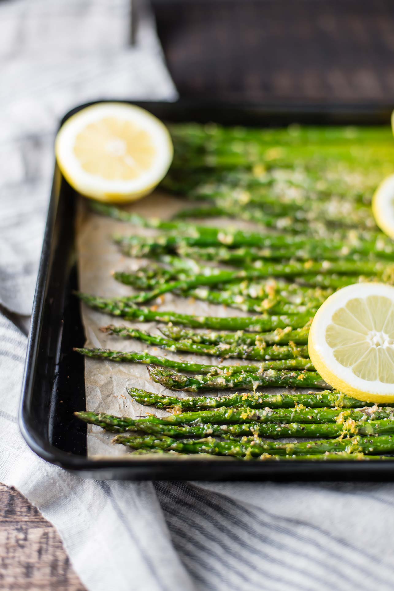 Roasted Asparagus With Lemon Garlic Parmesan Foraged Dish