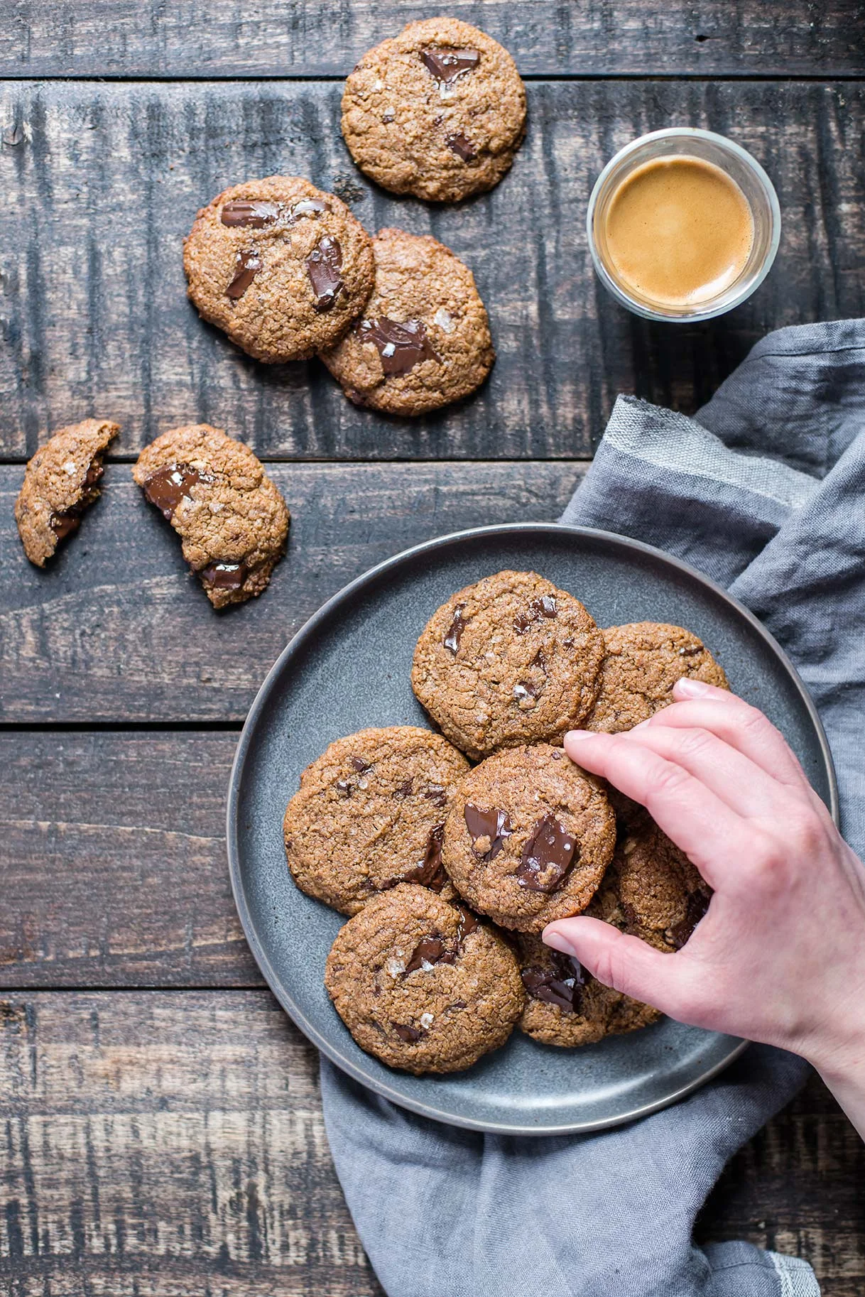 Chewy Tahini Chocolate Chip Cookies (GlutenFree & GrainFree