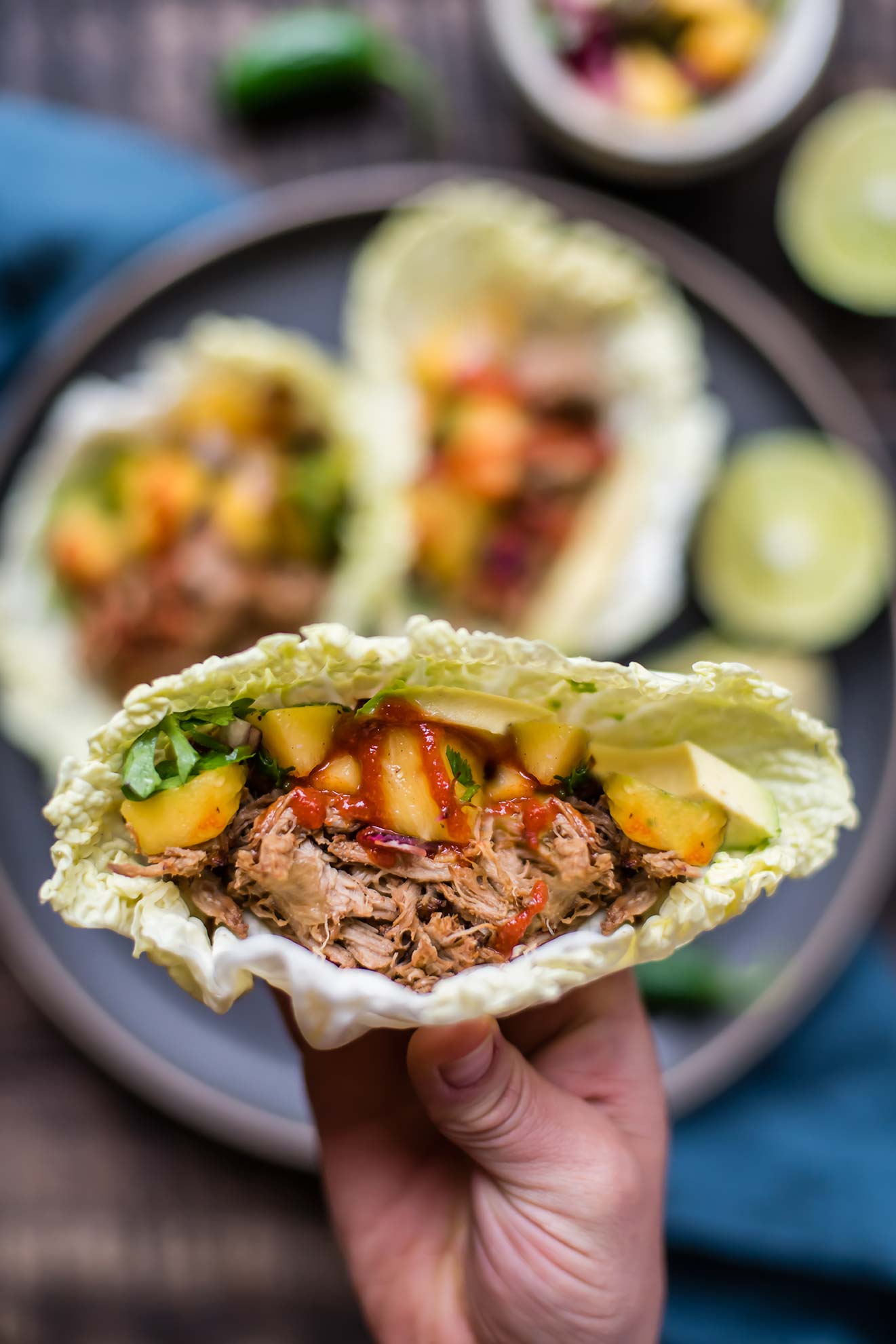 Slow Cooker Korean Pork Cabbage Cups — Foraged Dish