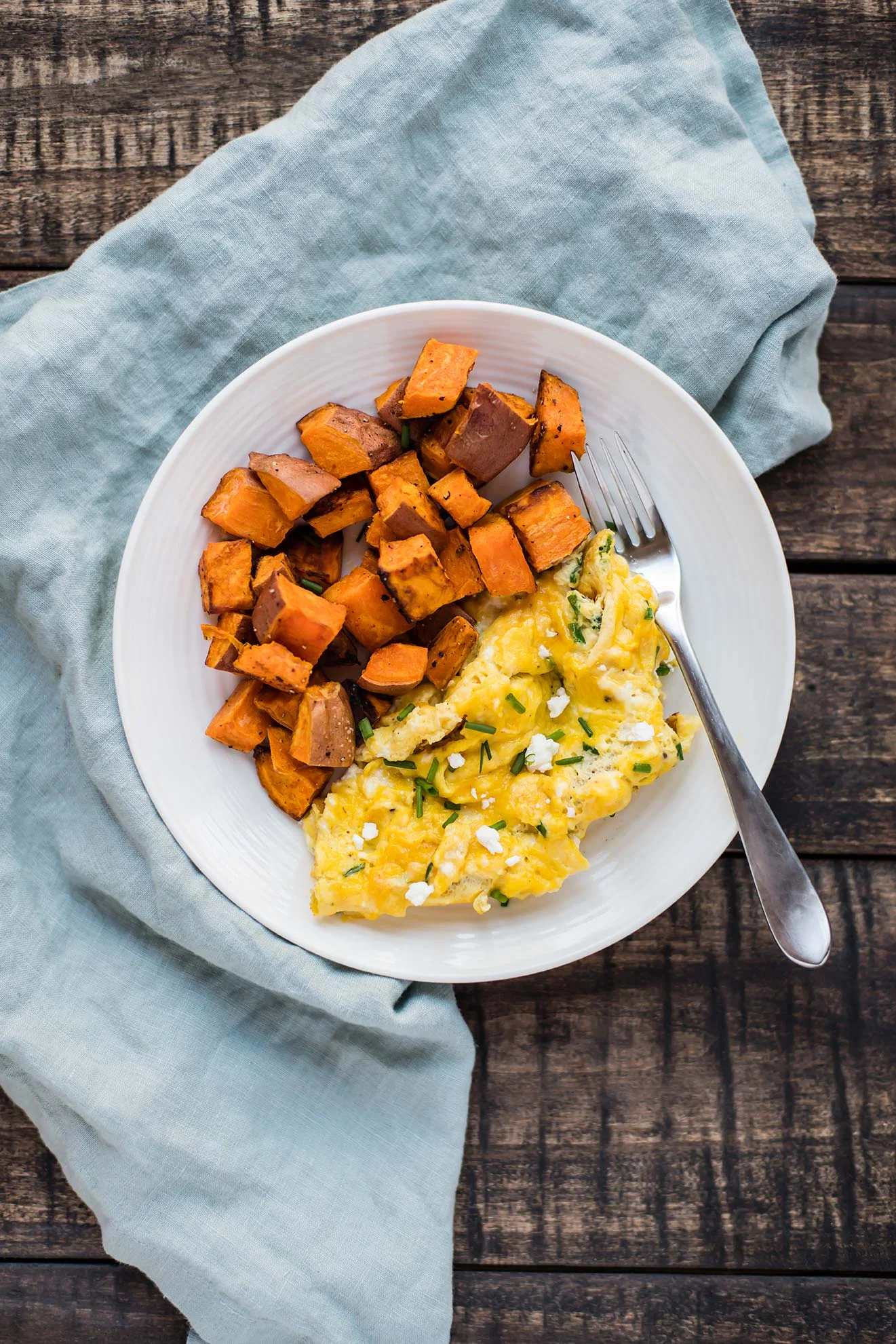Goat Cheese & Chive Scrambled Eggs — Foraged Dish