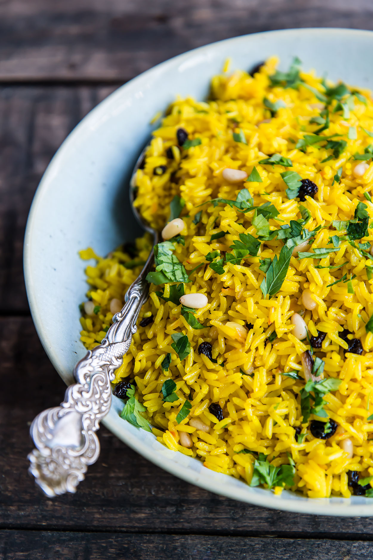 Instant Pot Saffron Rice with Currants and Pine Nuts — Foraged Dish