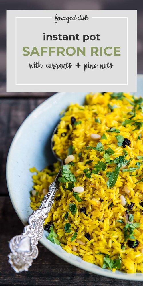 Instant Pot Saffron Rice With Currants And Pine Nuts Foraged Dish
