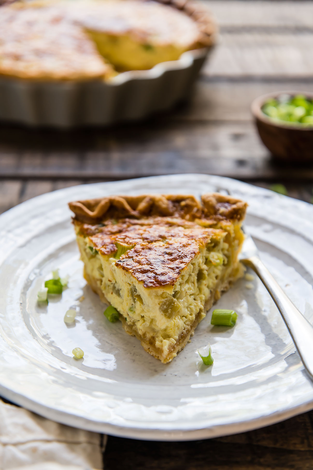 Green Chile & Pepper Jack Cheese Quiche — Foraged Dish