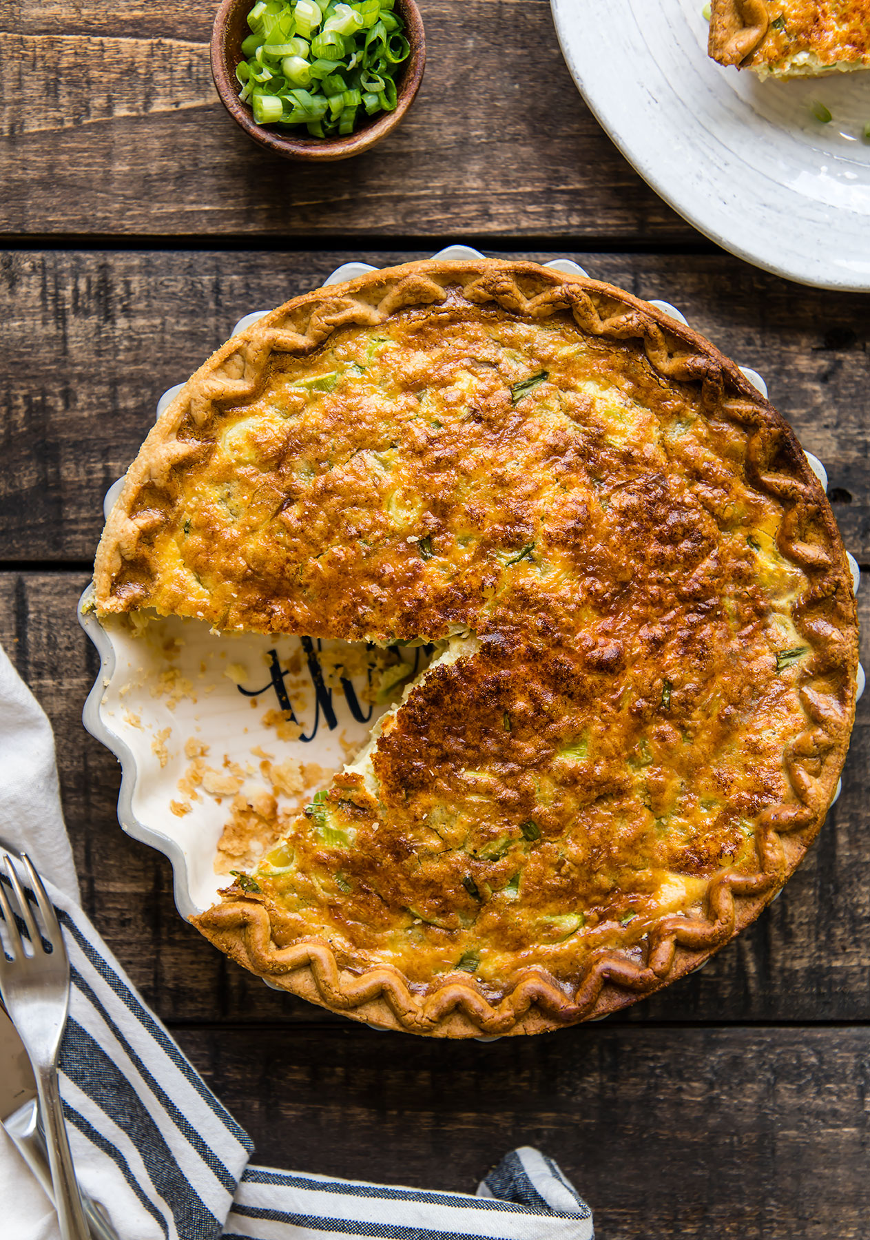 Green Chile & Pepper Jack Cheese Quiche — Foraged Dish