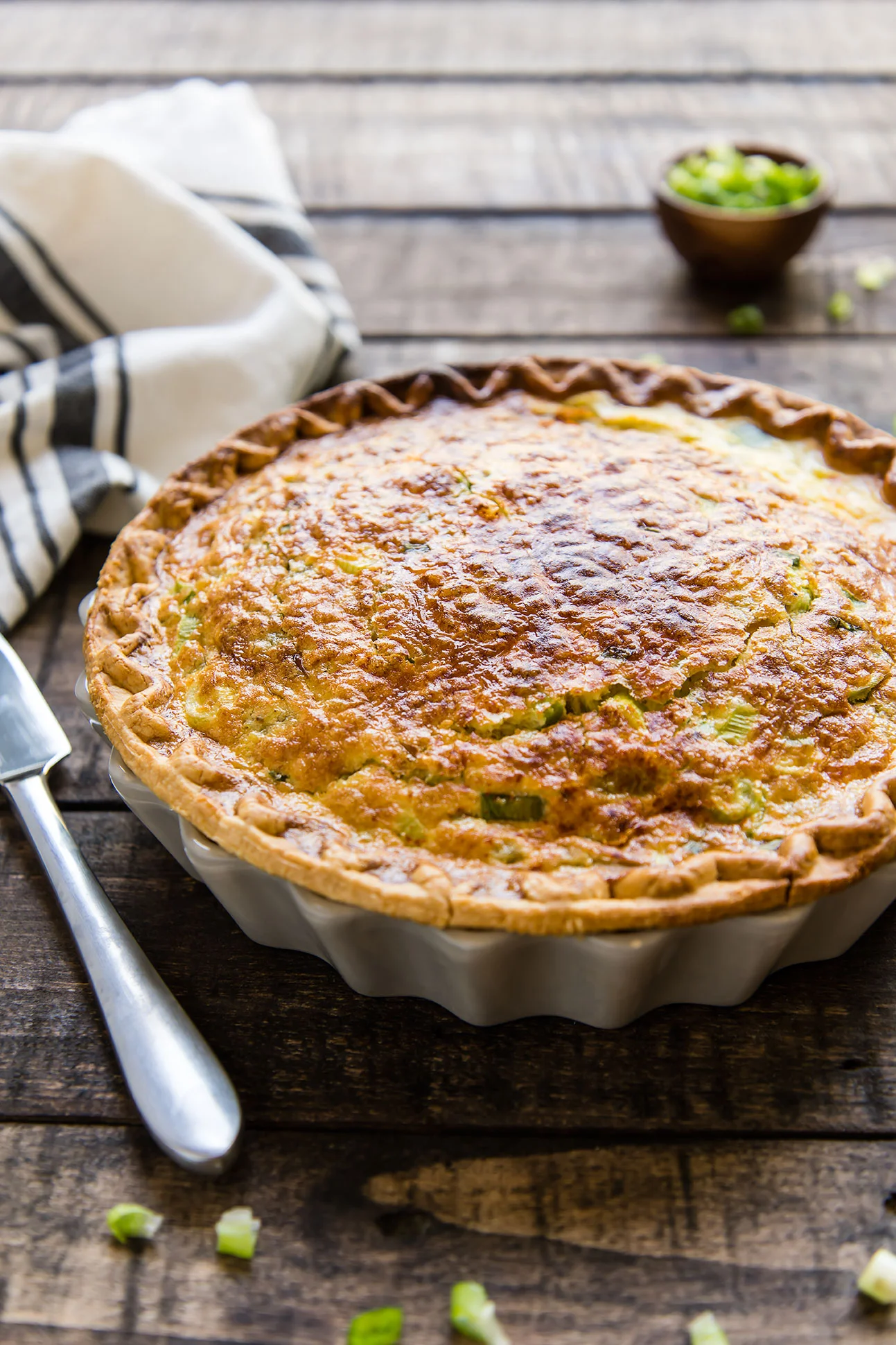 Green Chile & Pepper Jack Cheese Quiche — Foraged Dish