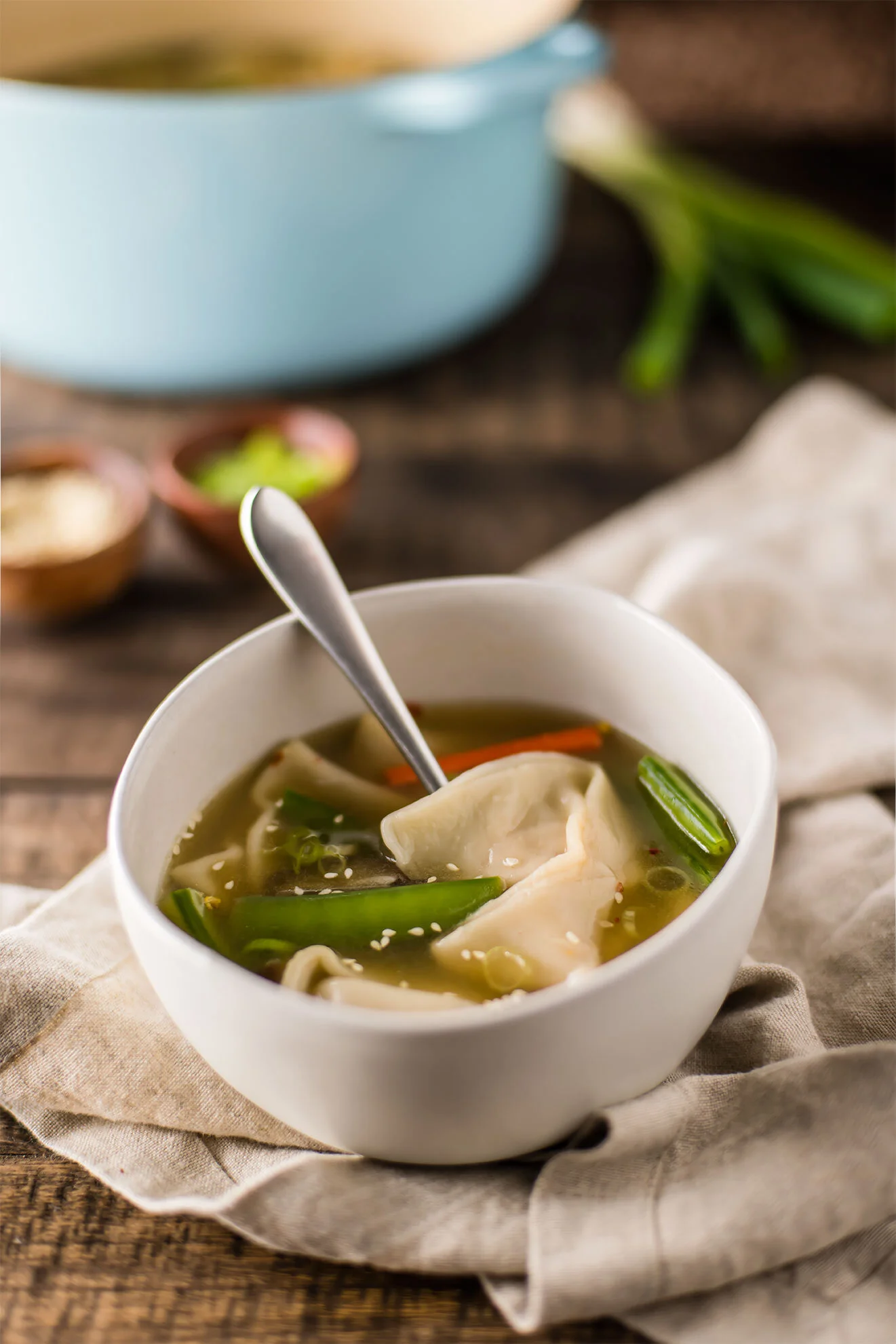 Wontons in Gingery Broth — Foraged Dish