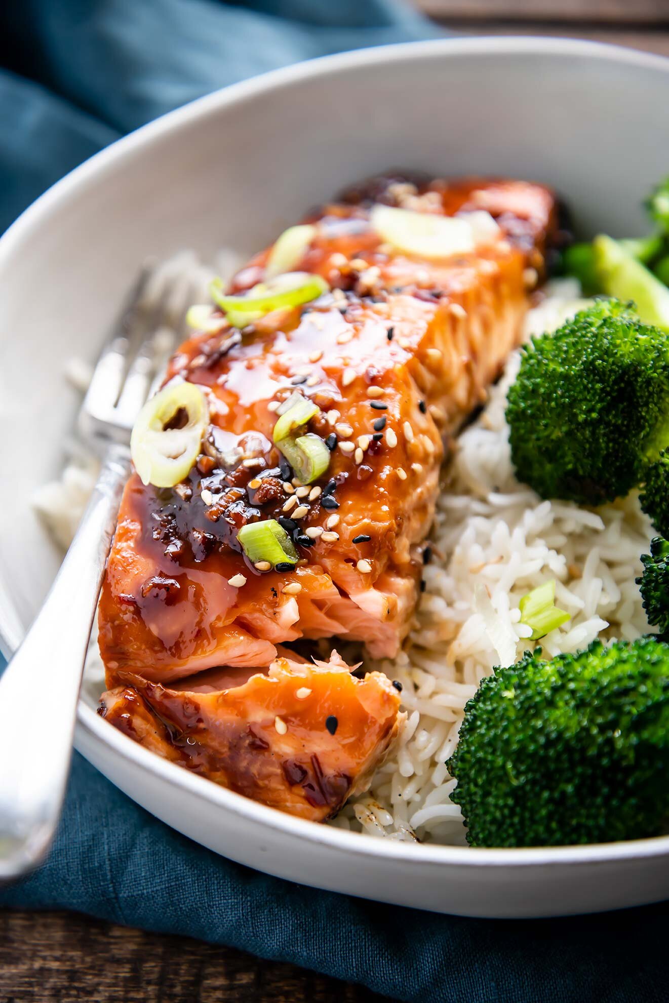 Soy Ginger Salmon with Rice & Broccoli — Foraged Dish