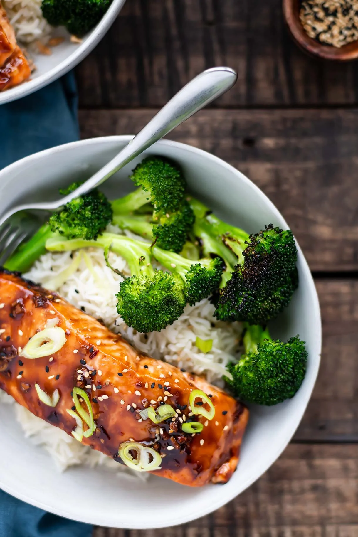 Soy Ginger Salmon with Rice & Broccoli — Foraged Dish