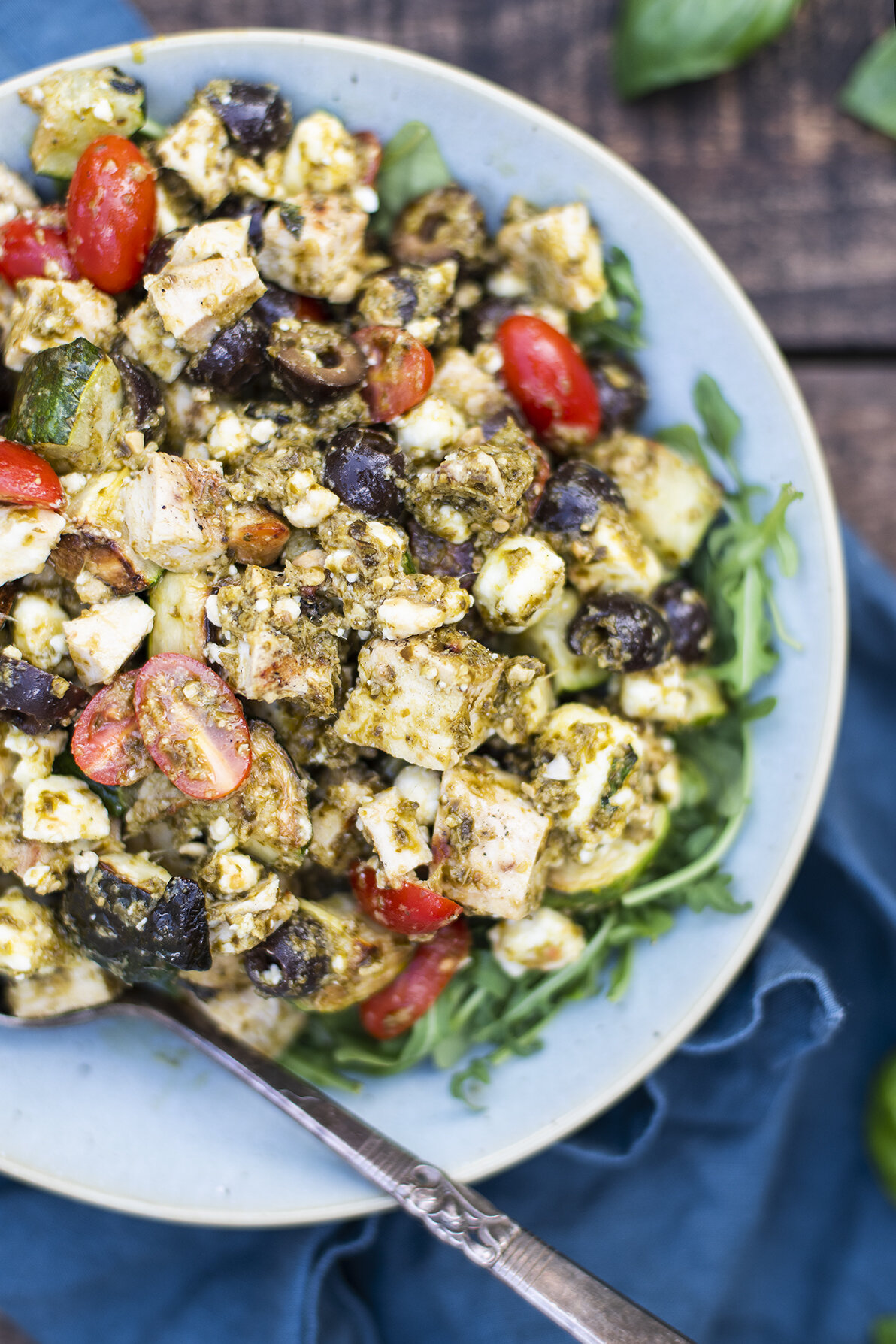 Pesto Chicken Salad with Summer Veggies (Updated) — Foraged Dish