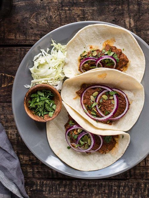 Slow Cooker Mole Chicken Tacos