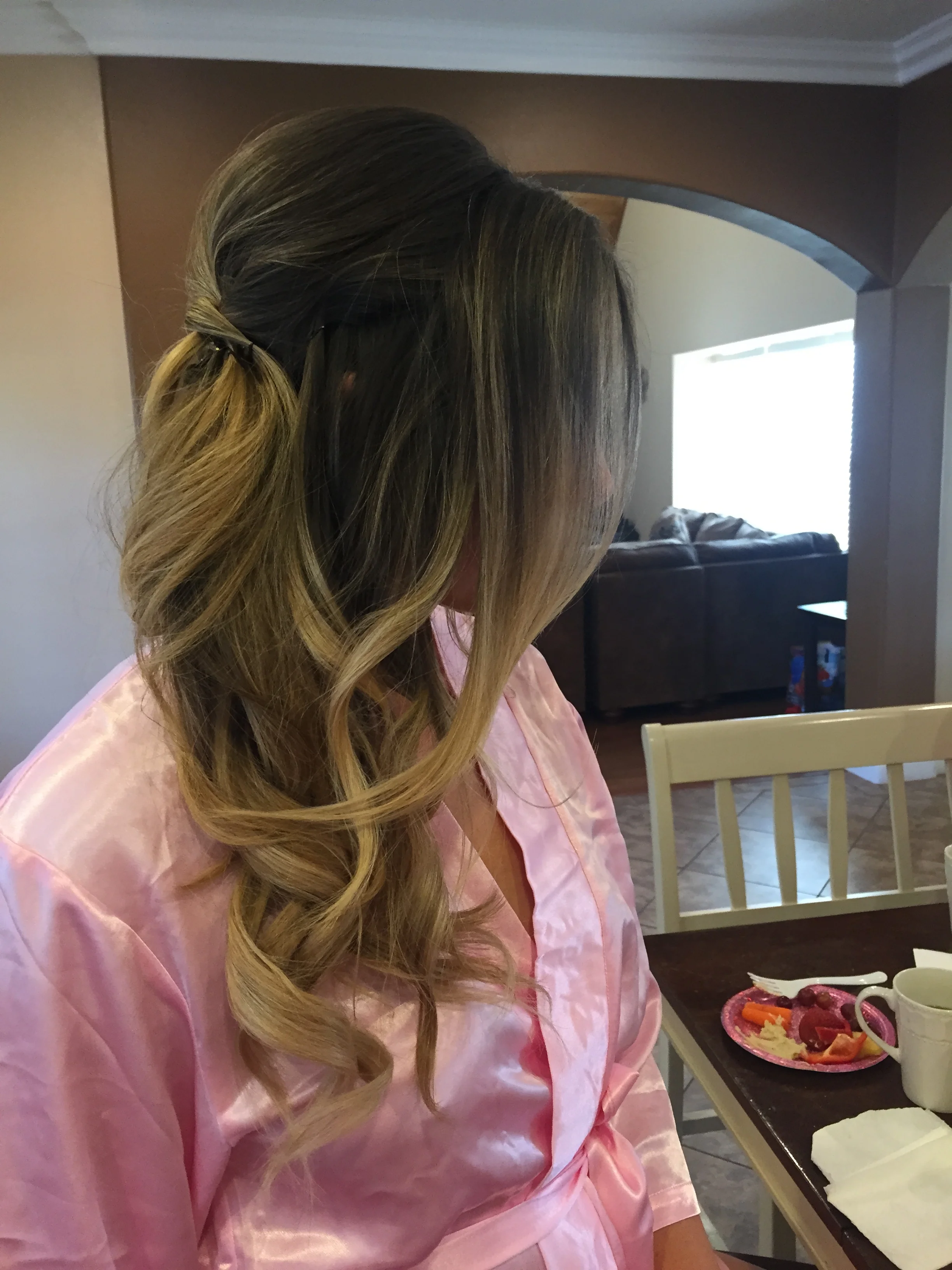 My bridesmaid hair. This is the first time I wore extensions! 