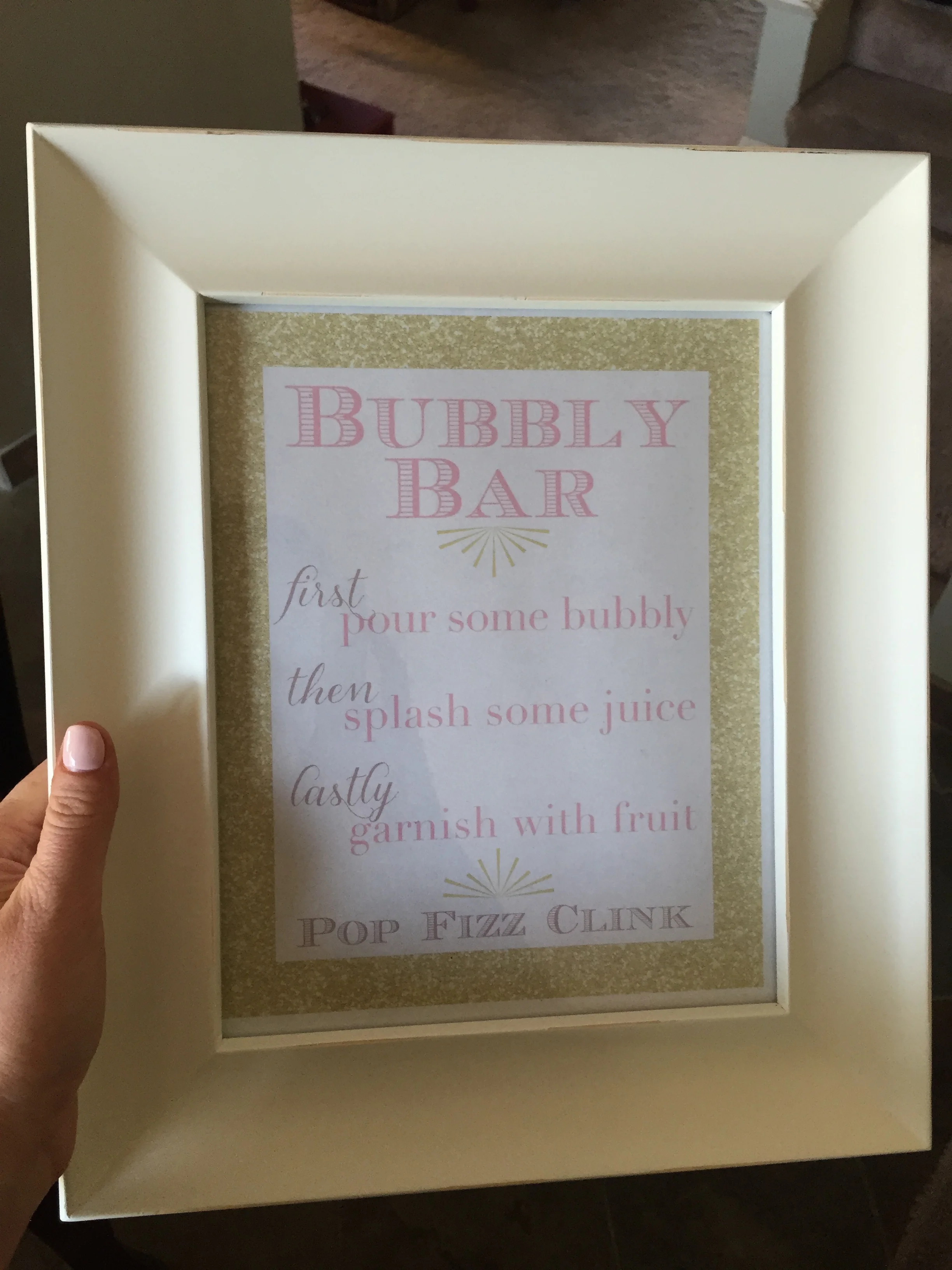 Champagne bar sign I made for the morning of! 
