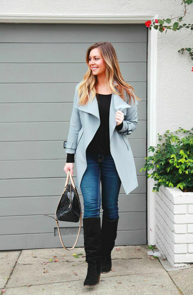 Outfit Details: Lipstick: MAC Velvet Teddy // Boots: old but similar here // Jeans: Vigoss from Nordstrom (old but similar here ) // Shirt: Ambiance on Union Street // Trench: Chicwish // Earrings: Ibiss in Willow Glen // Bag: Michael Kors metallic (old but similar here ) Photo Courtesy: Russie Denay Photography