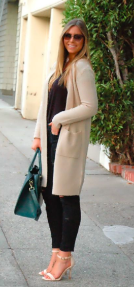 Outfit Details: Shoes: Lulu's ; Bag: H&M ; Cardigan: Forever21 ; Top: Zara ; Jeans: Women's J Brand 'Maria' High Rise Jeans, Size 28 - Black (Vanity) ; Sunglasses: Michael Kors (old)