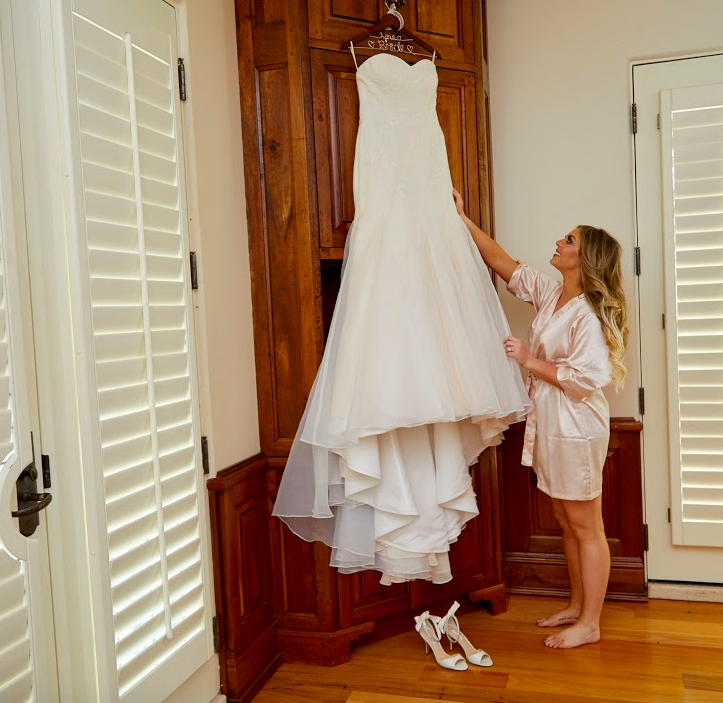 My wedding dress was SO long! I'm obsessed with it. 