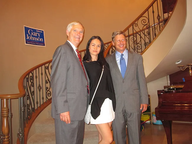 The Freedom Friend's Michelle Liberman, Gary Johnson, and Judge Jim Gray at a fundraising event