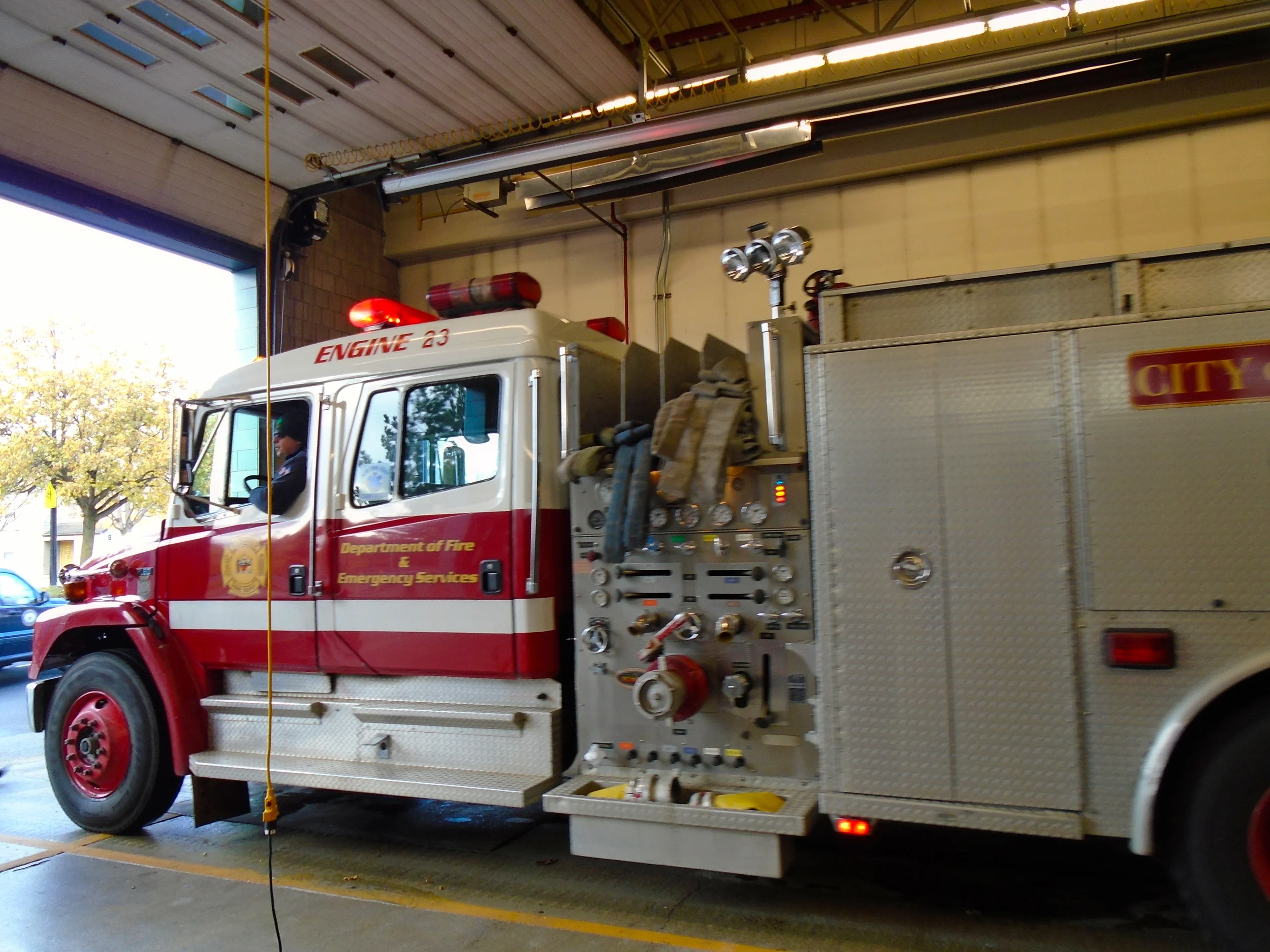Fire truck pulling into the station!