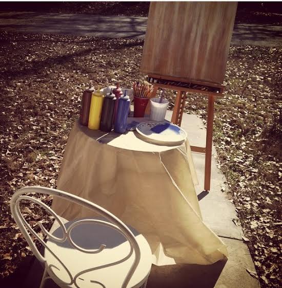 It was beautiful out - so i painted in the sun