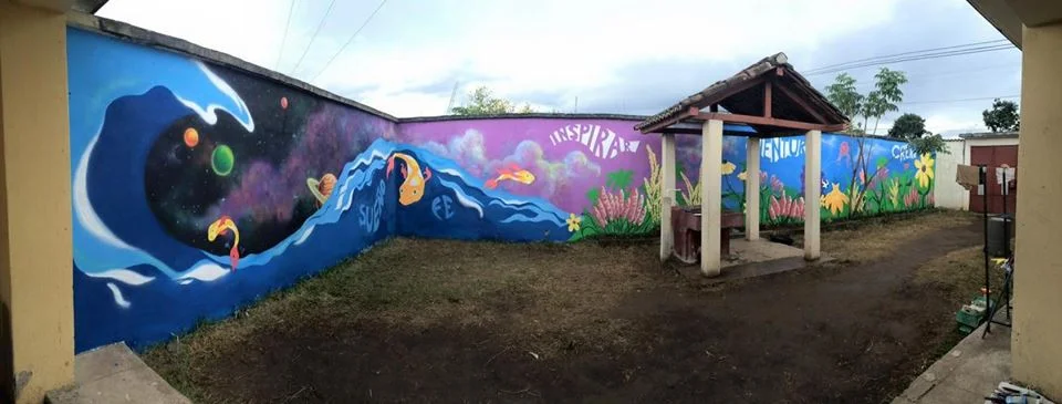 60 foot mural at a rescue center for children and mothers - DONE IN THREE DAYS! *mind blown* 