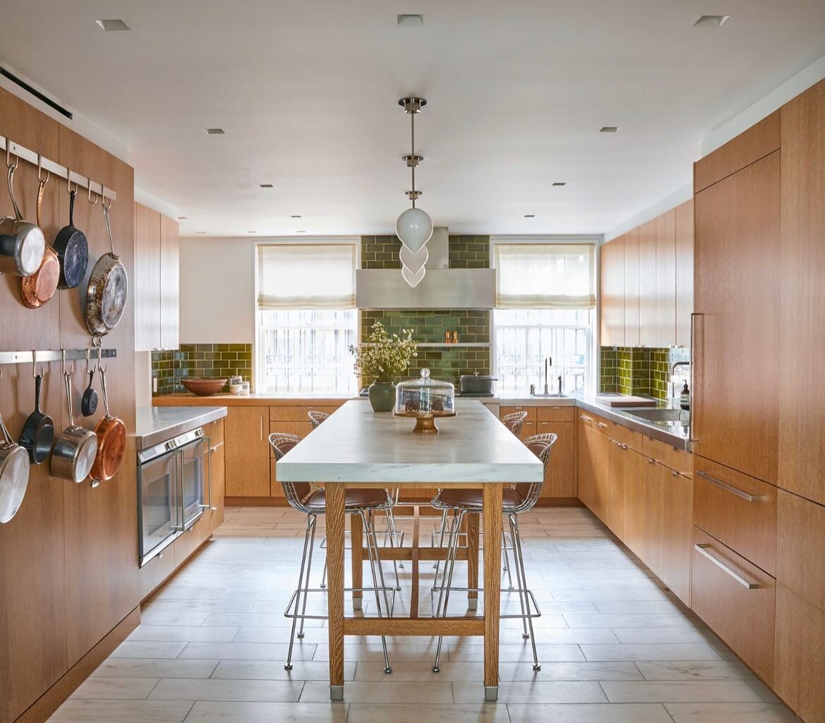 I can&rsquo;t get enough green this holiday season which reminds me this kitchen renovation we did in our West Village townhouse project. @stevenharrisarchitects did the original kitchen in 2007 but it needed some TLC after 10 years of wear and tear.