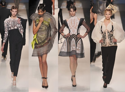 Notice how the looks in this cohesive collection by Jean Paul Gaultier all seem to "belong together"