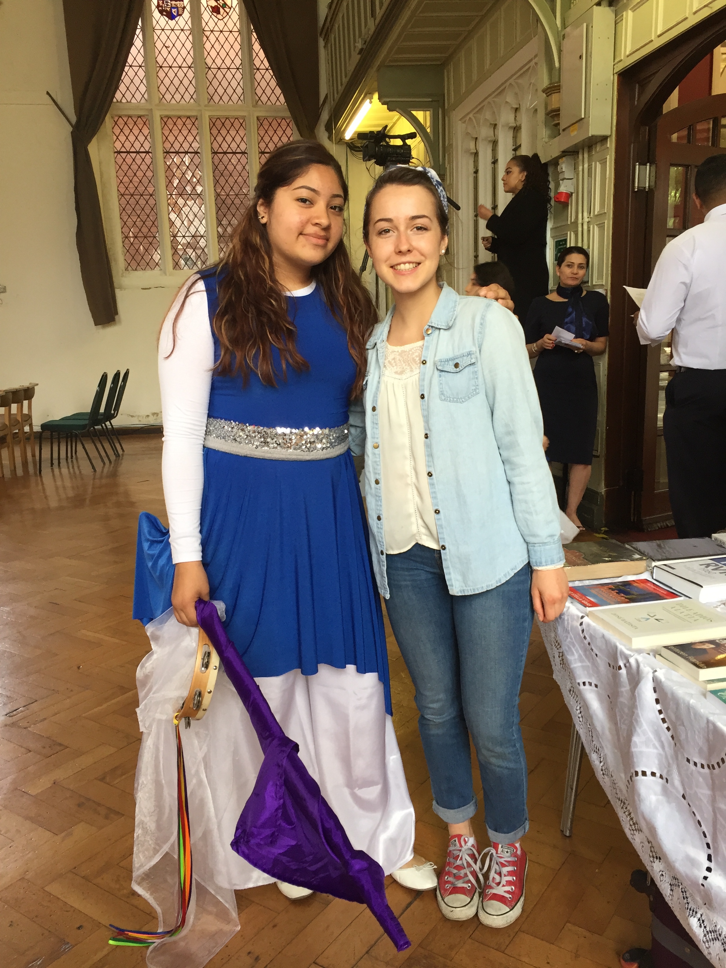 My host-sister, Britney, in her dance-costume at her church in West Ham.