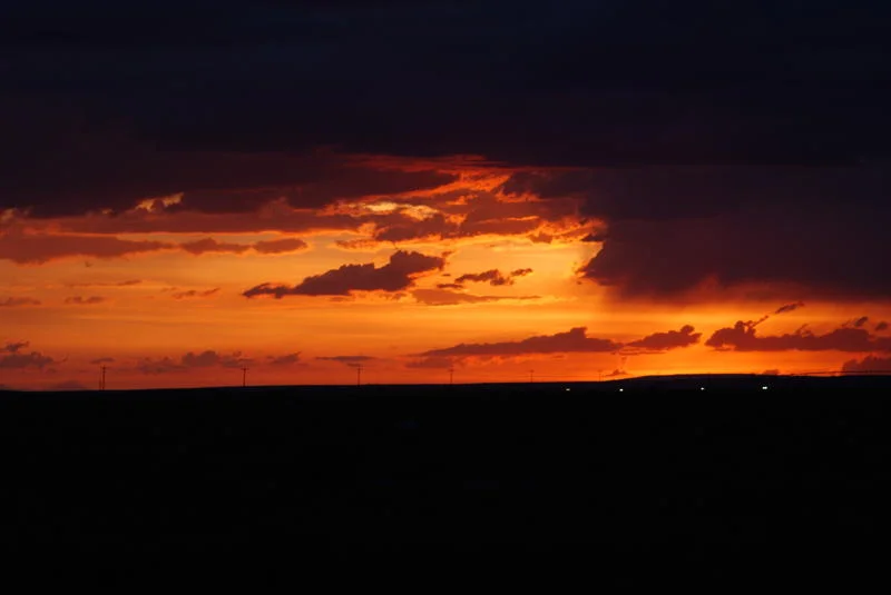 Just an 'average sunrise' climbing over the Central Oregon High Desert as often witnessed from the windows of the school bus.