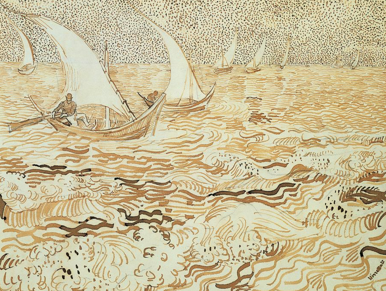 This one isn't from The Met, but it's a favorite so I must add it. Fishing boats at Saintes Maries de la Mer (Marines in Saintes-Maries de la Mer), by Vincent van Gogh (1853-1890) / De Agostini Picture Library / The Bridgeman Art Library