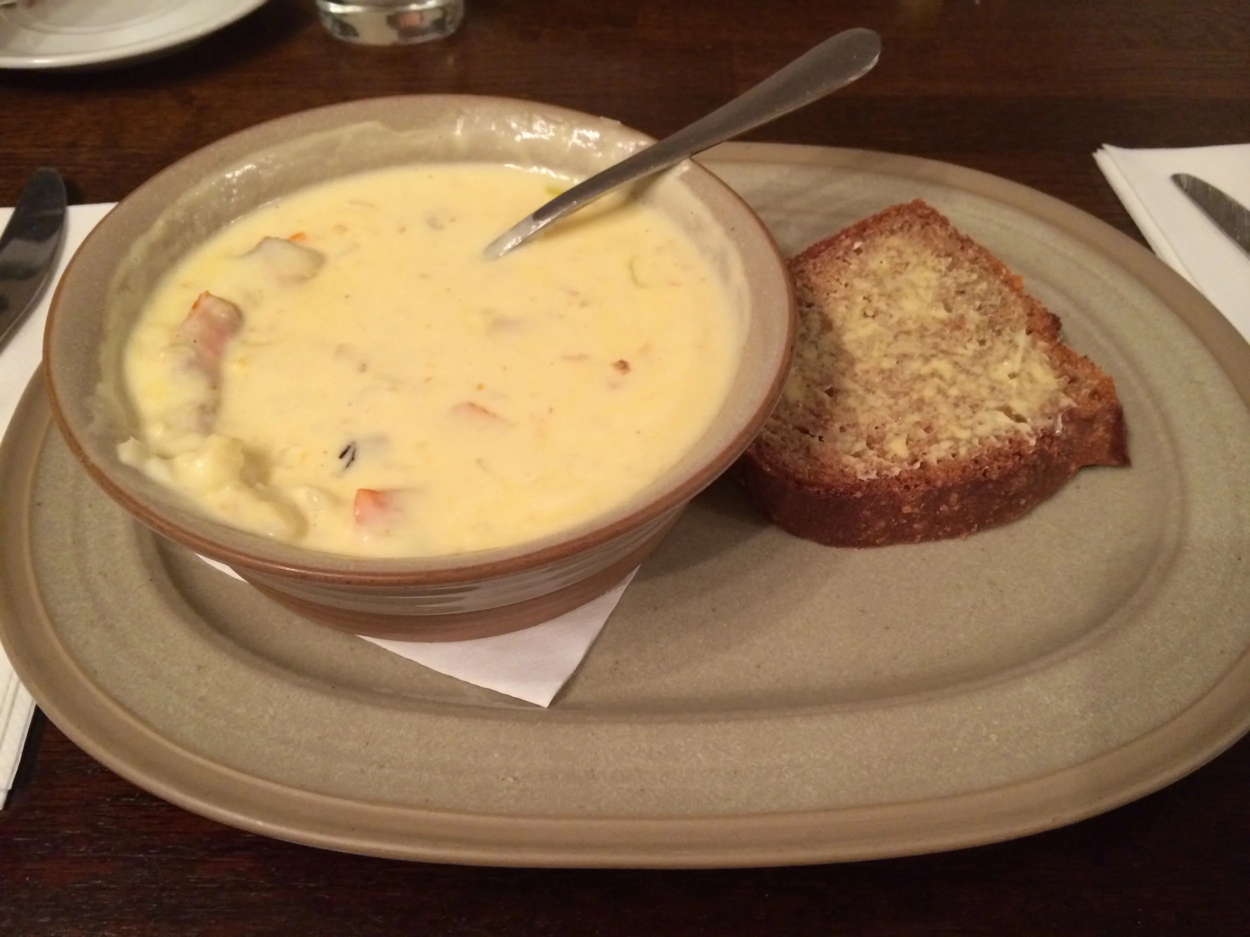 The delicious award winning seafood chowder