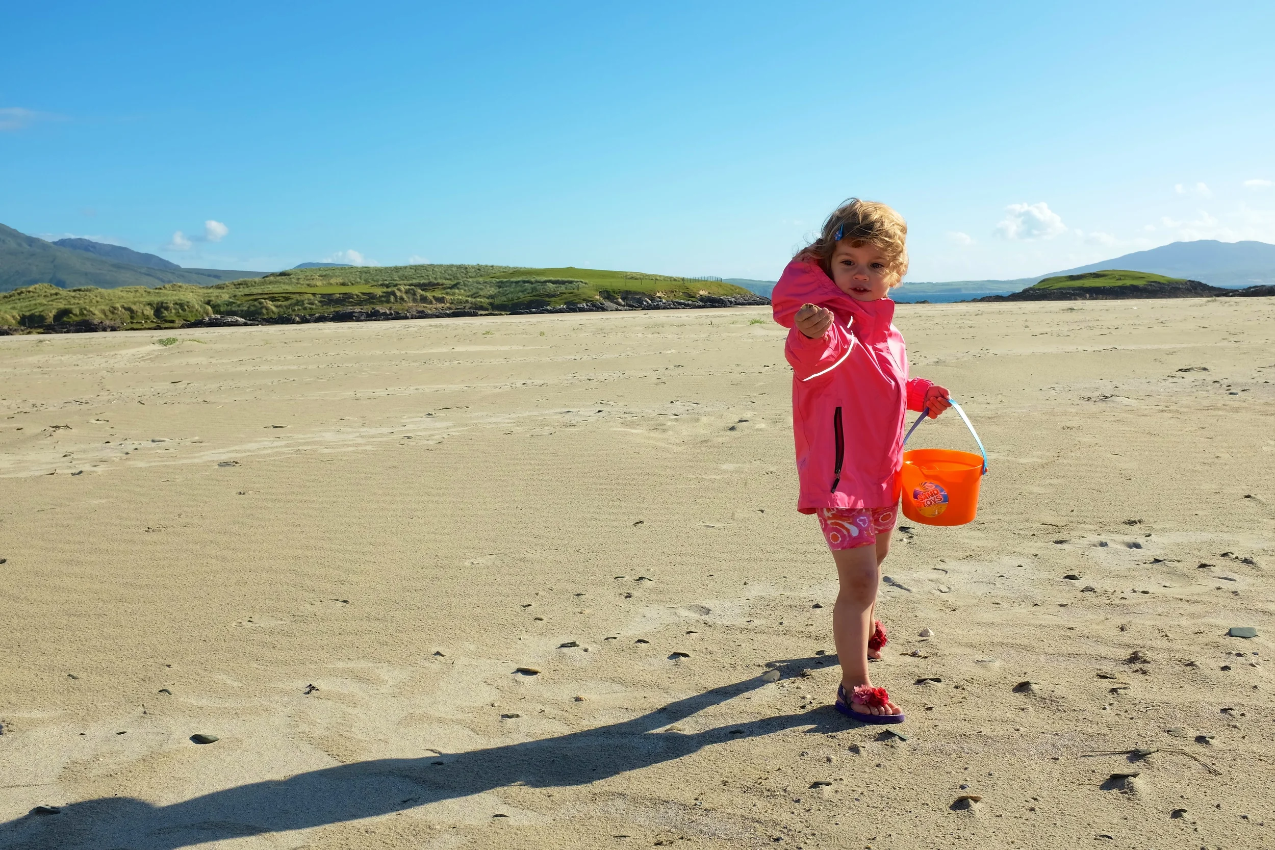 Hannah showing one of her collected seashells