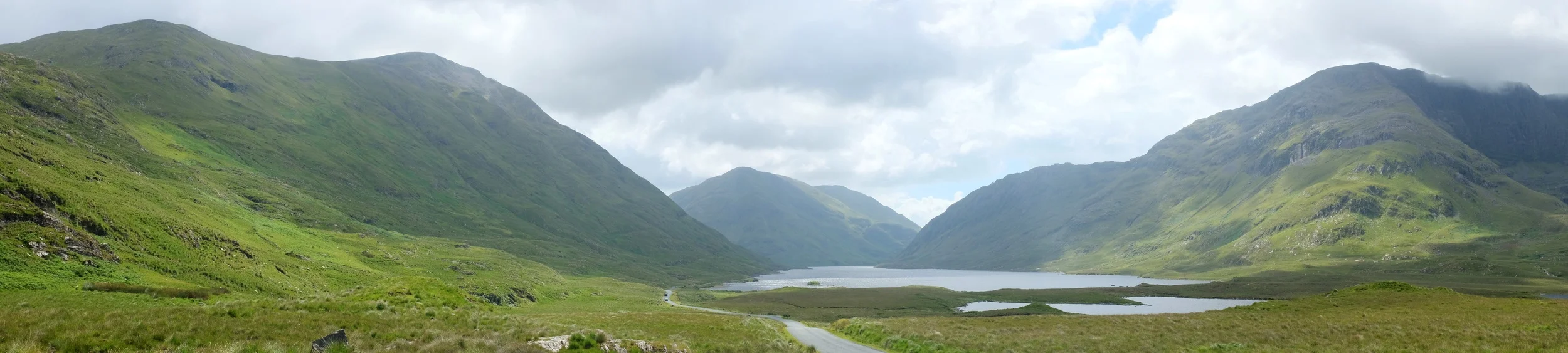 Panorama view on the route to Killary Fjord (Doolough Lake)