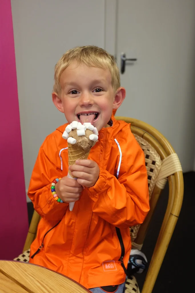 Kian and his chocolate ice cream