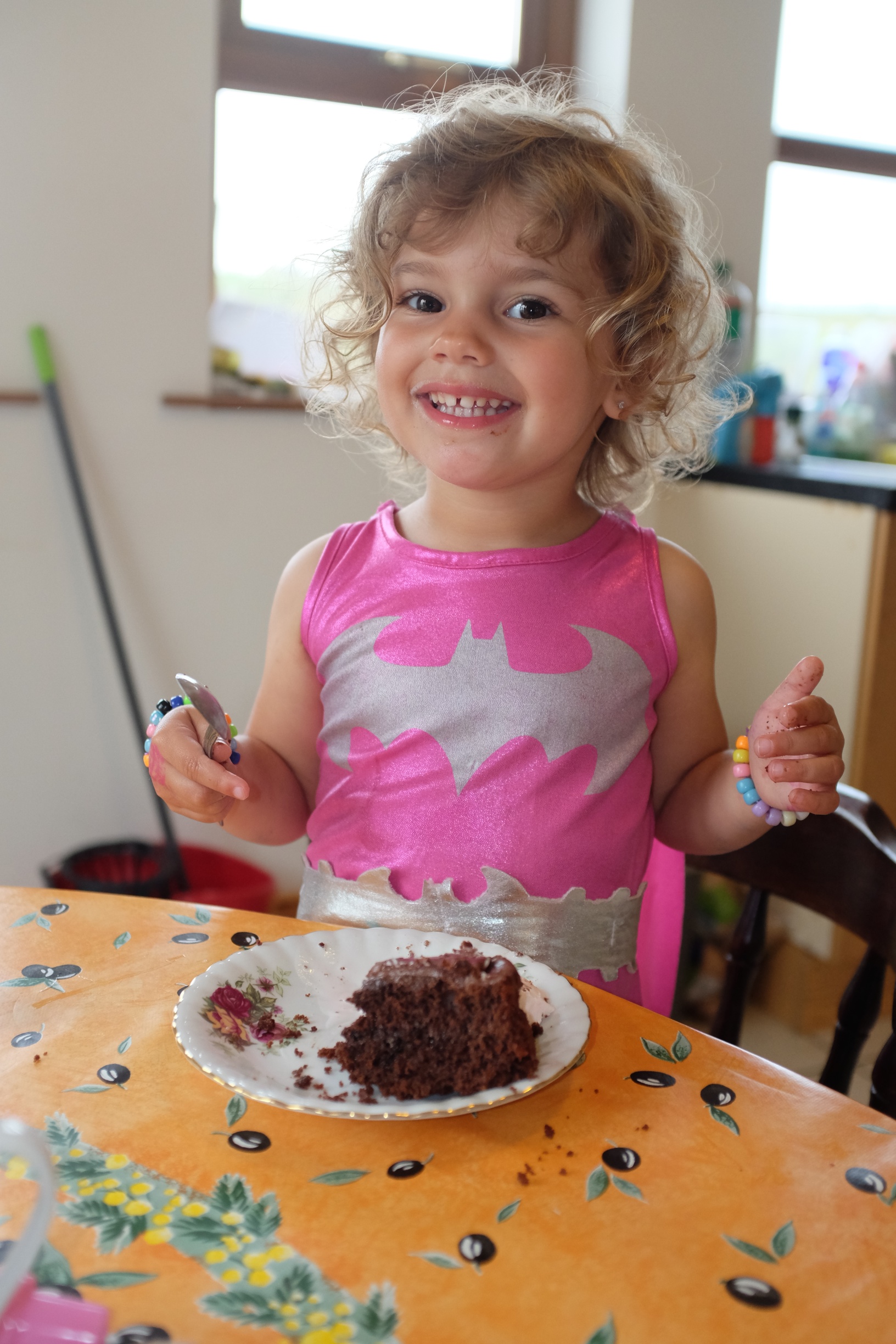 Hannah enjoying her delicious dessert