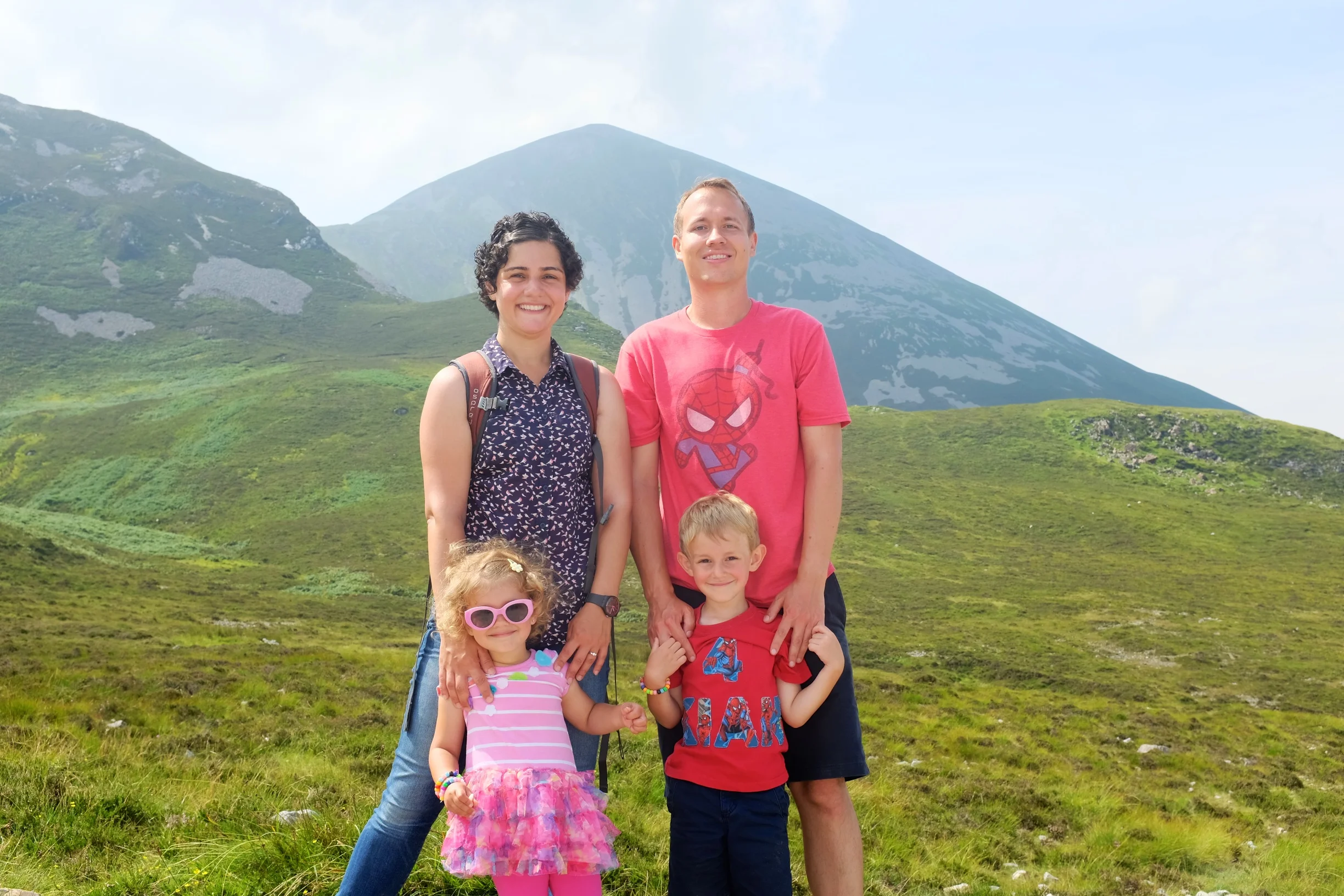The hikers with Croagh Patrick towering above