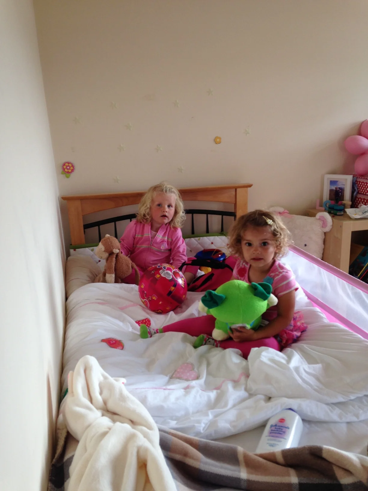 Hannah and Ciara seemed offended to have their playtime intruded on with a picture