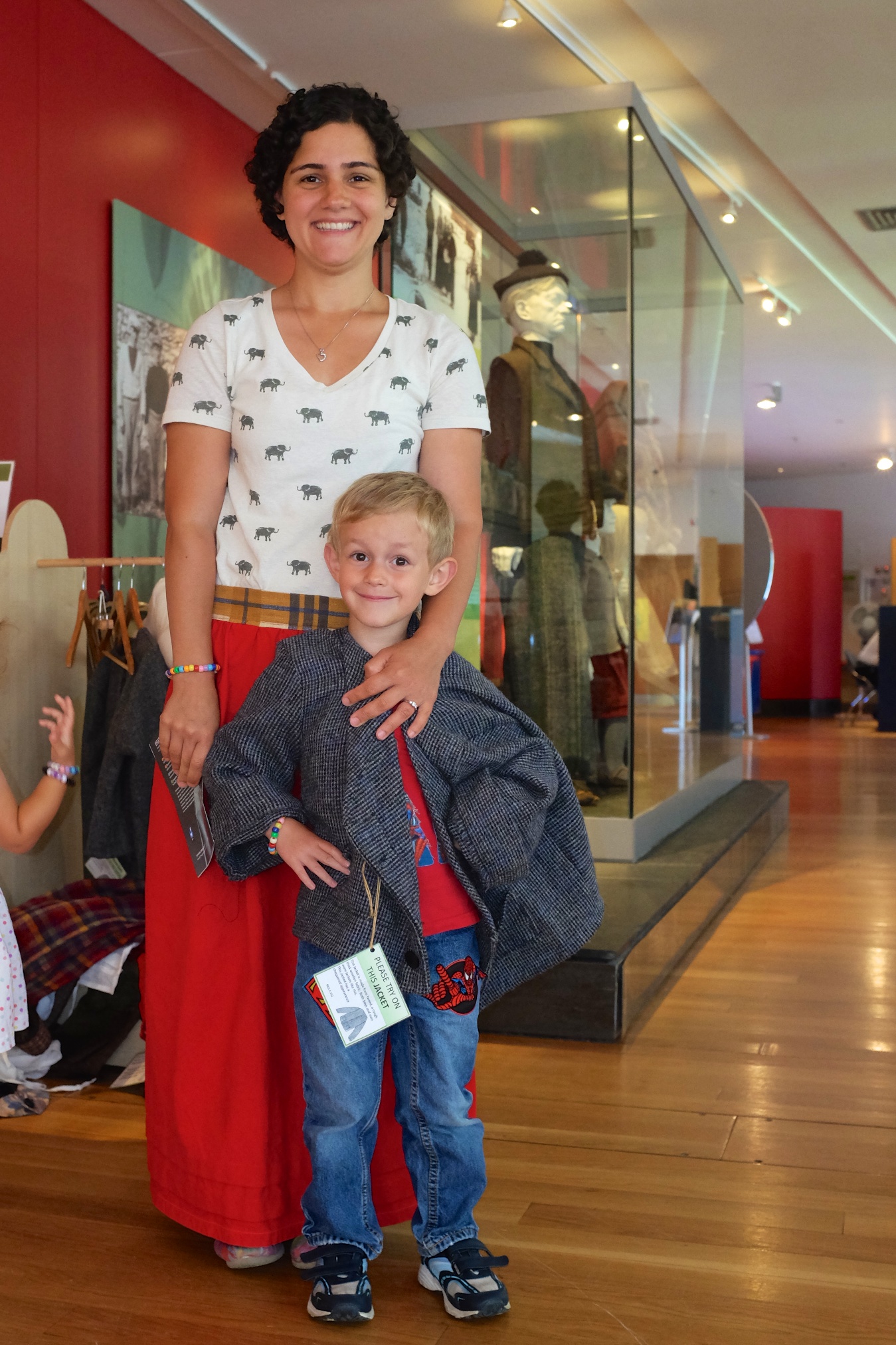 Kian and I in some Irish clothing we were encouraged to try on by all the signs :)