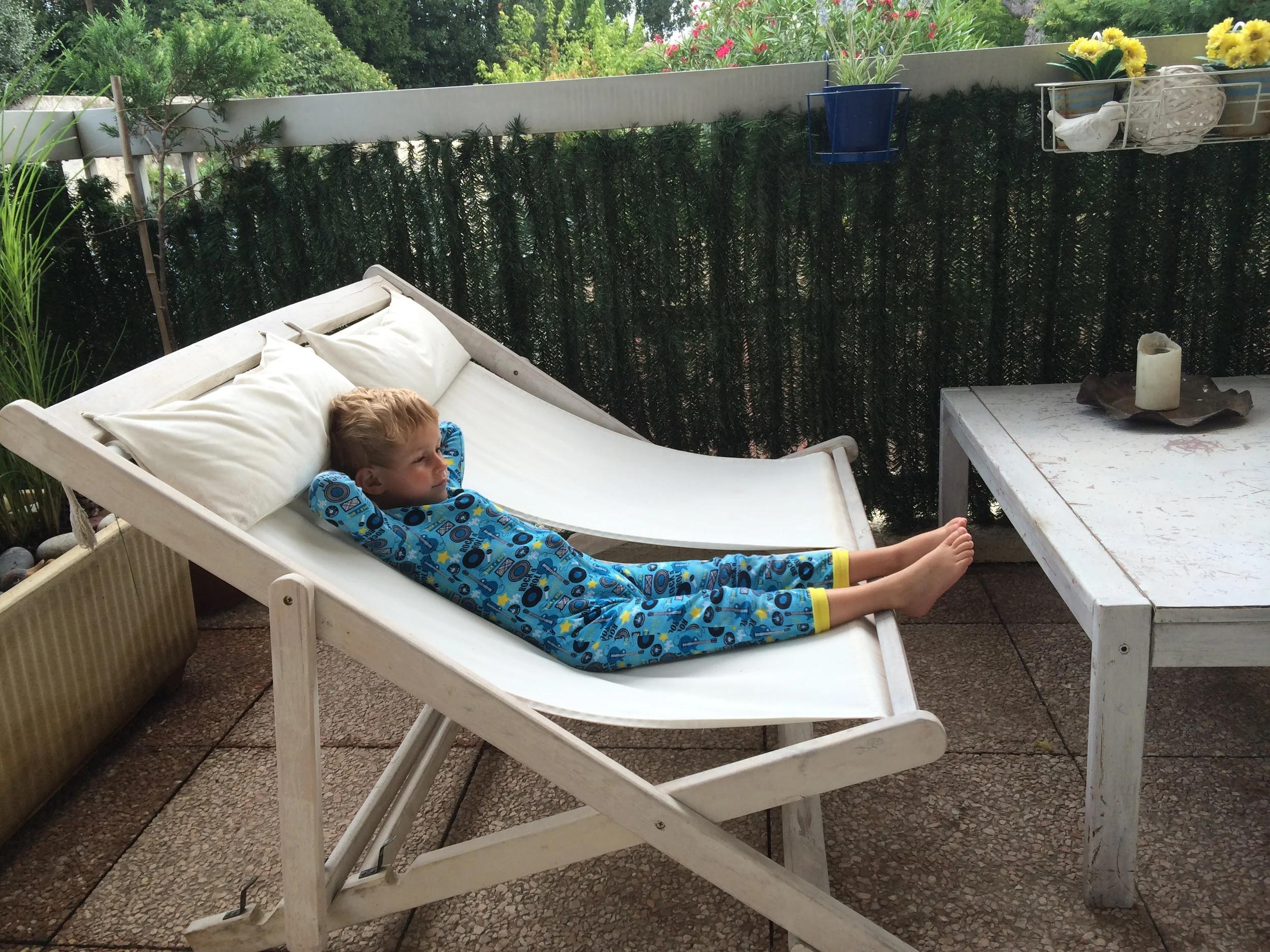 Kian relaxing on the terrace :) 