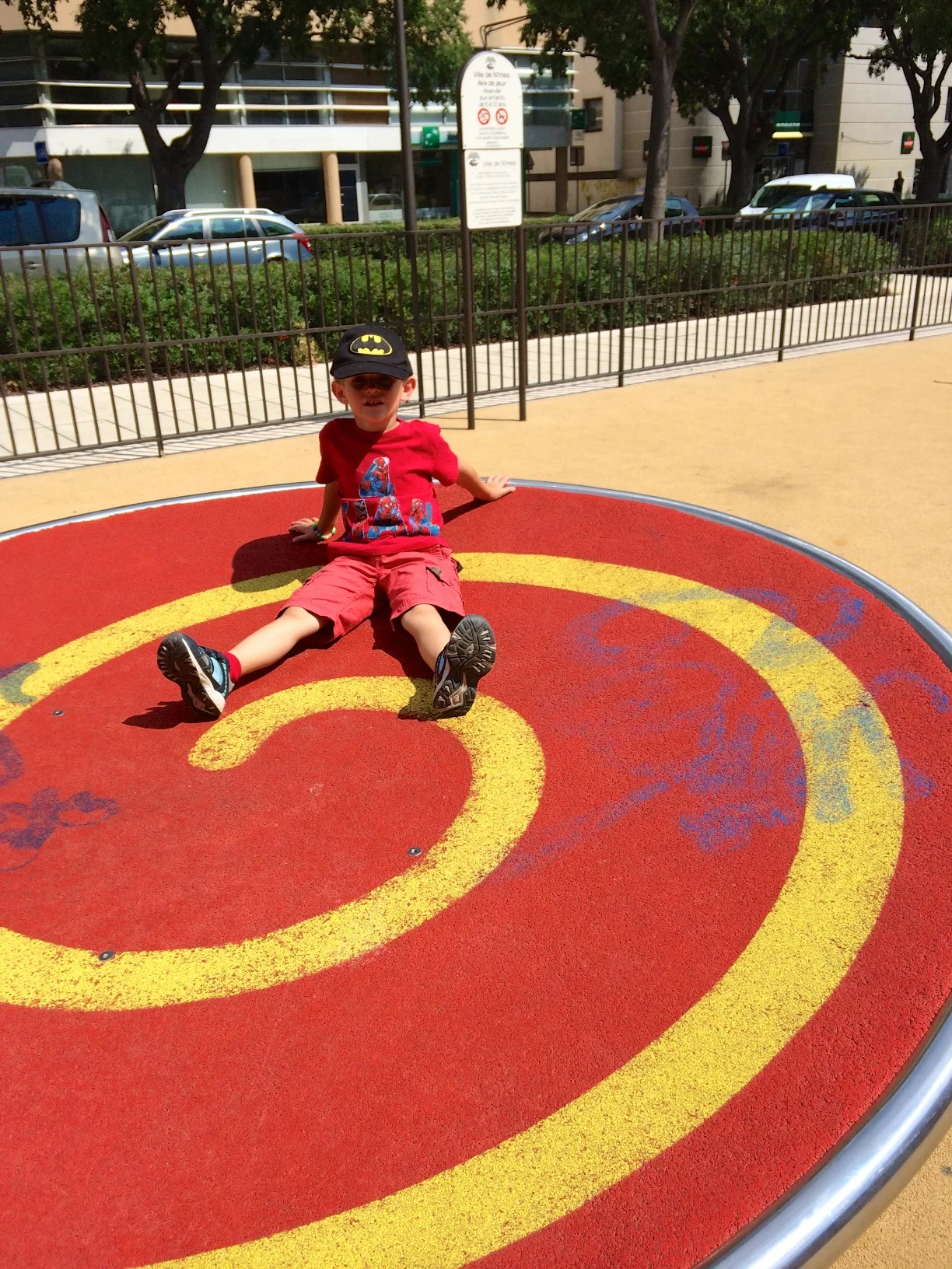 Kian on the whirly disc