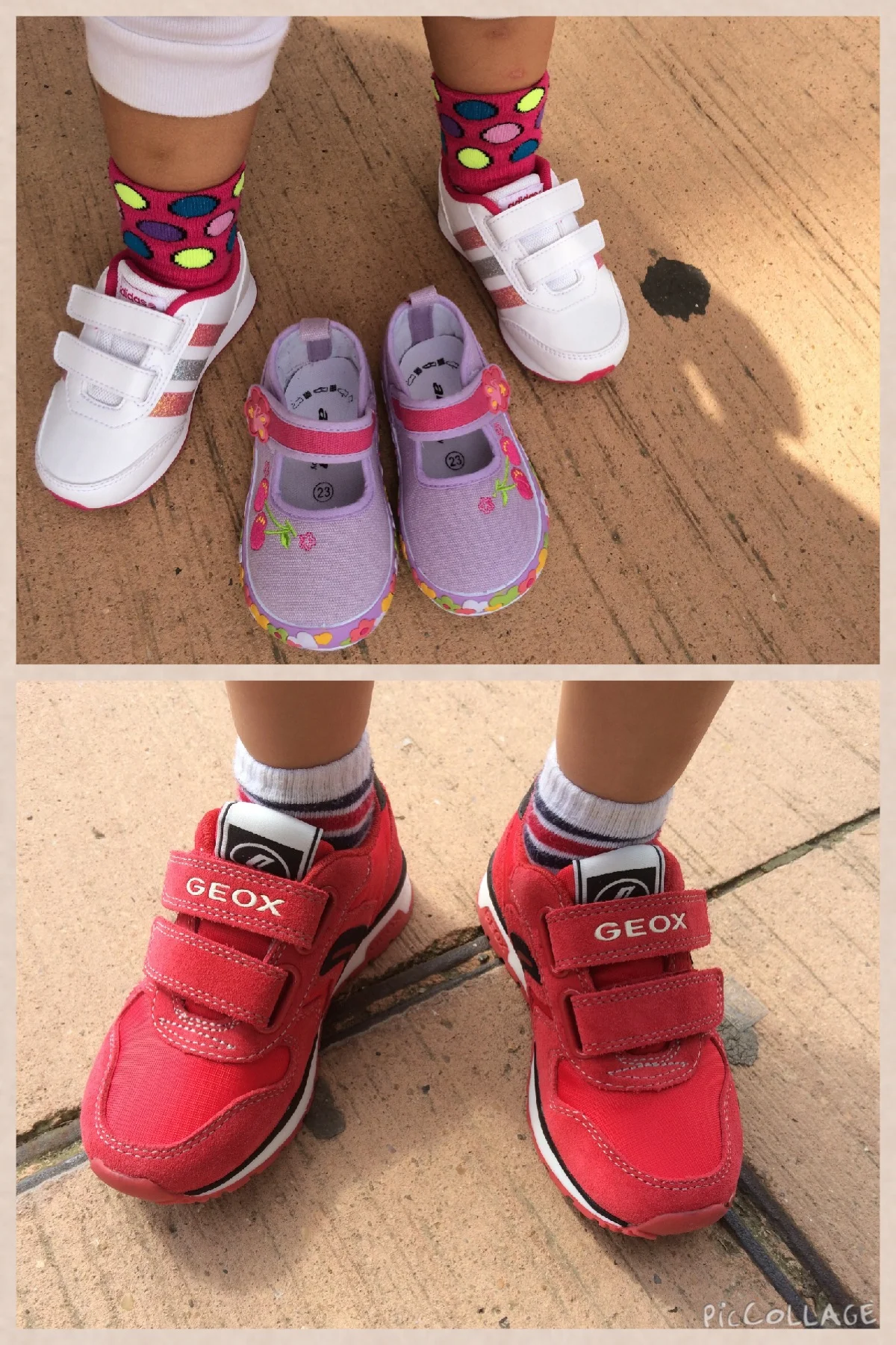 Hannah got 2 pairs, her purple shoes were practically free and Kian's reds were 50% off :) 