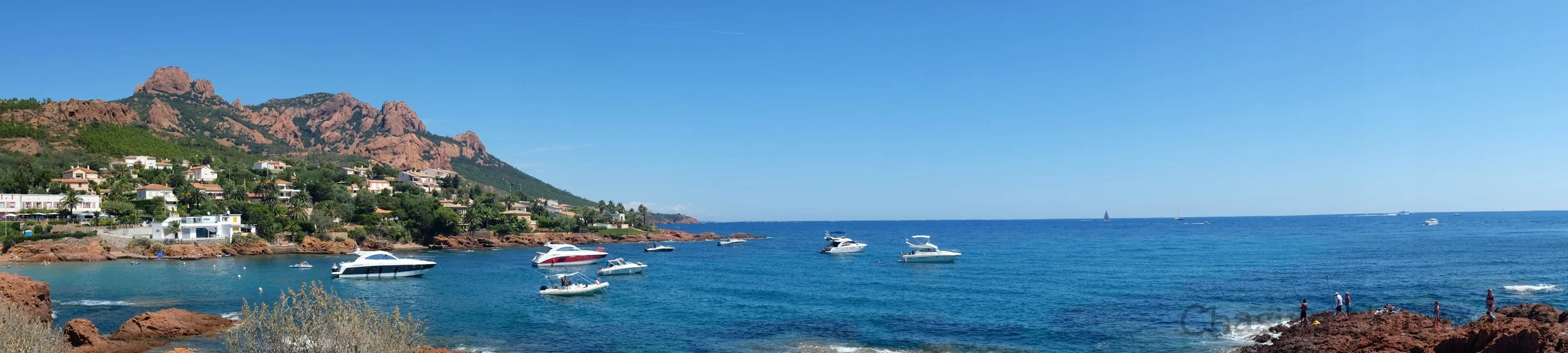 A panorama of a portion of our drive on Corniche De L'Esterel