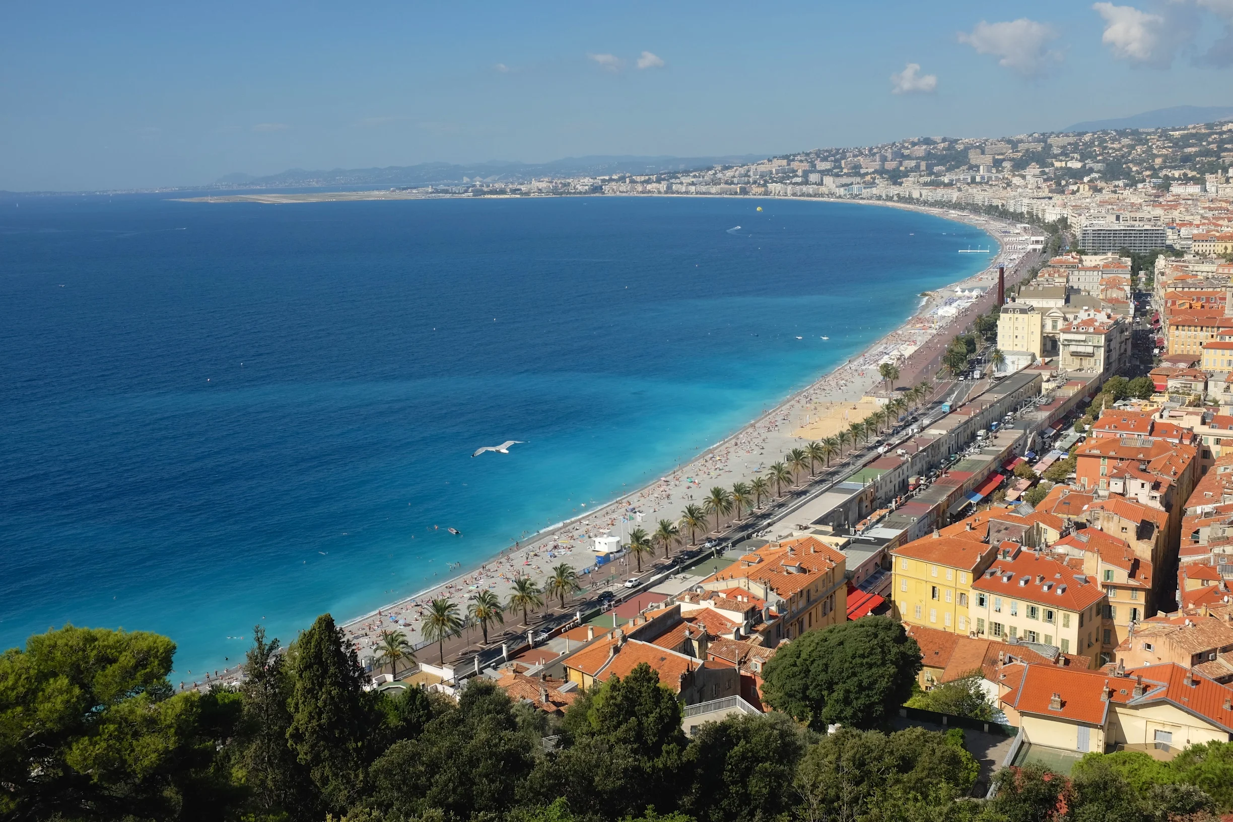 View of the Nice coast from the top
