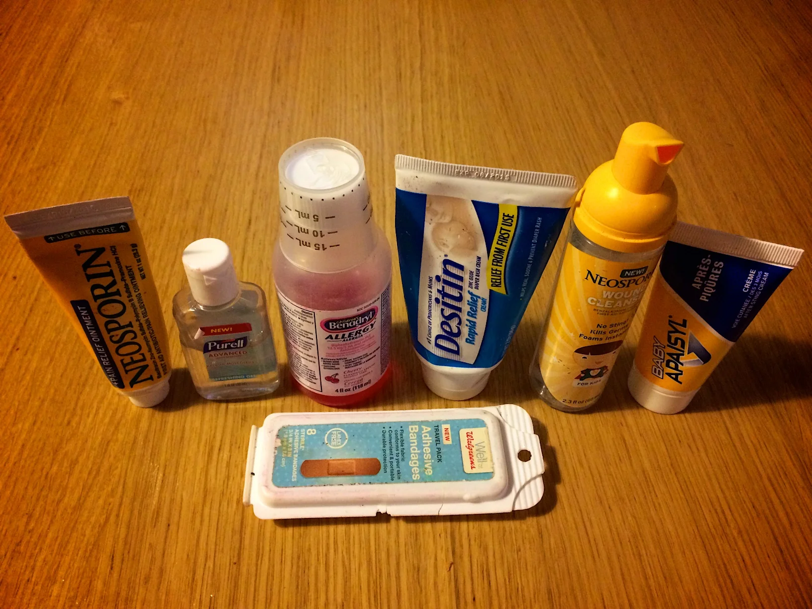 Items in my traveling first aid kit