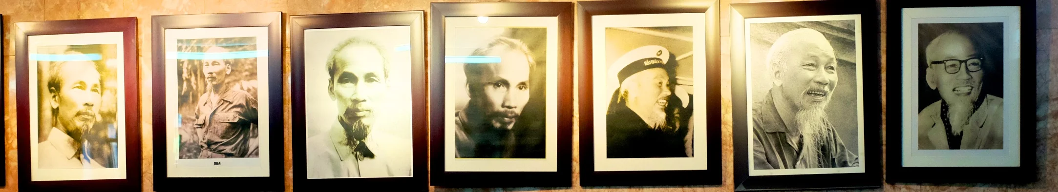 Pictures of Ho Chi Minh at different points in his life. 