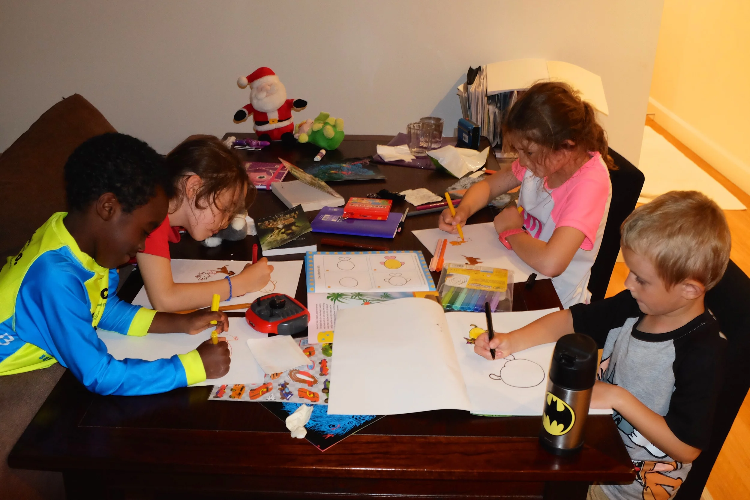 Artists hard at work! Hannah is missing in action!